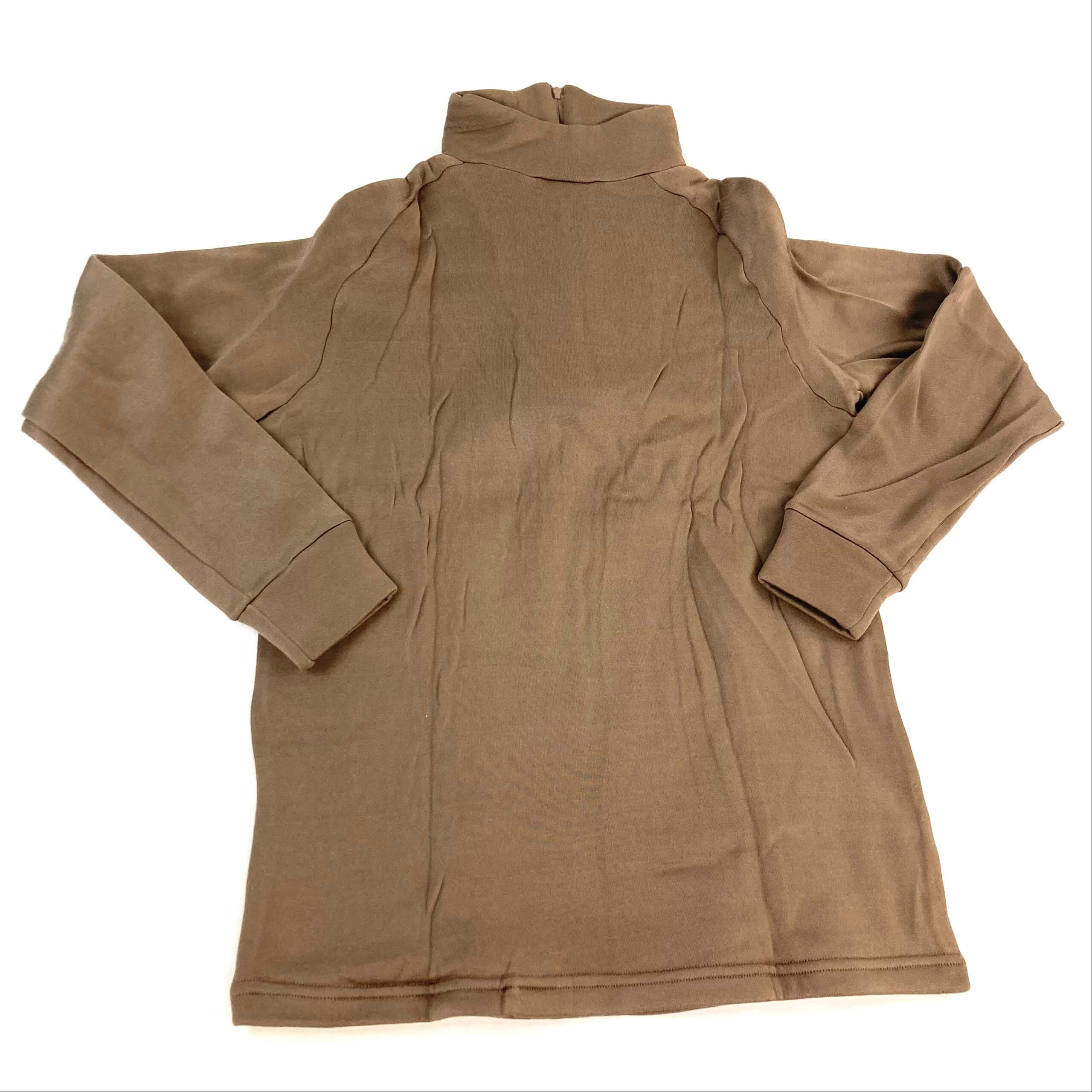  GENUINE MILITARY SURPLUS Thermal Top, Polypro, Zip, Brown, Size  X-Small: Clothing, Shoes & Jewelry